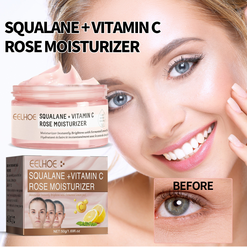 EELHOE Squalane Vc Rose Moisturizing Cream, Anti Dull Moisturizing Firming Brightening Face Cream - Image 2