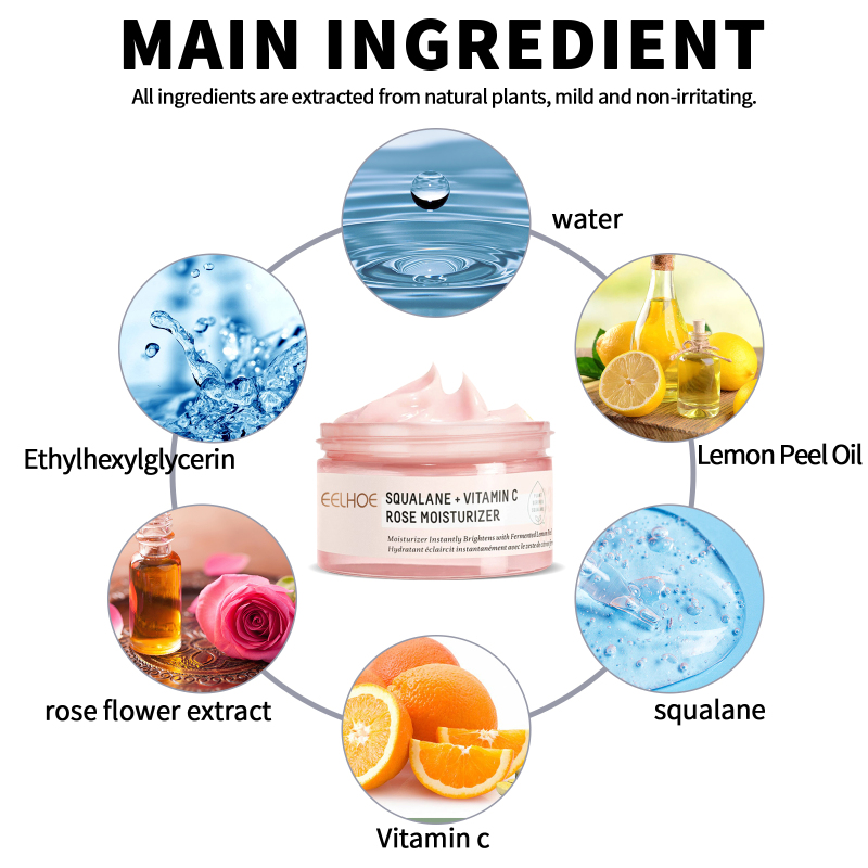 EELHOE Squalane Vc Rose Moisturizing Cream, Anti Dull Moisturizing Firming Brightening Face Cream - Image 5