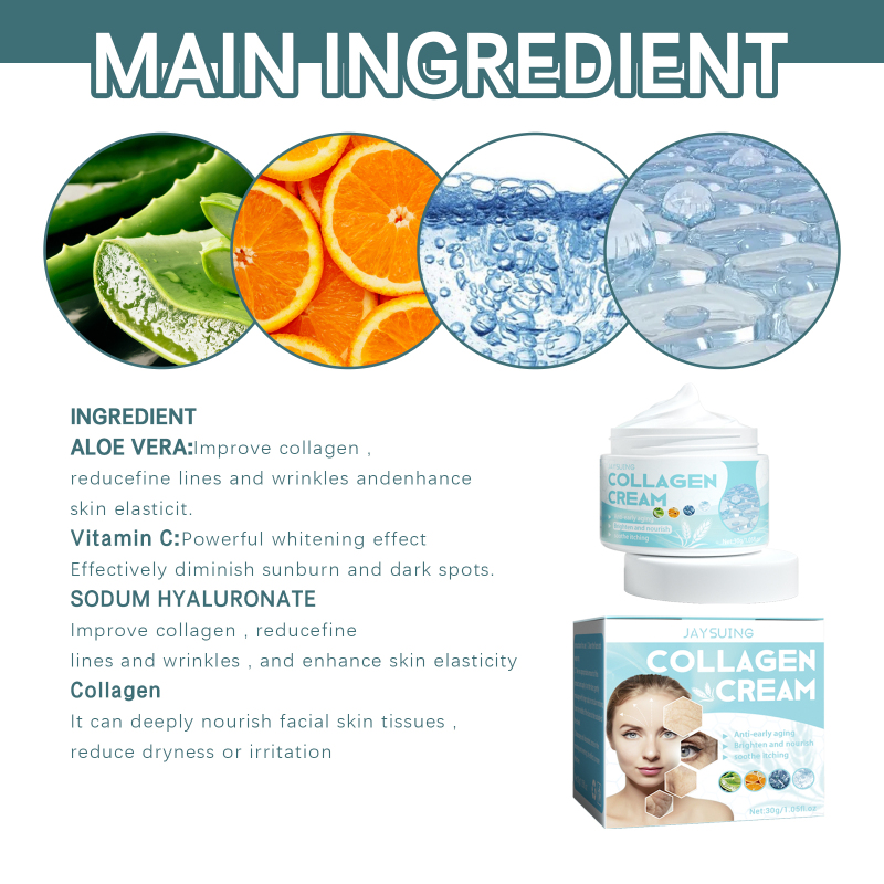 Jaysuing Collagen Cream, Firming Anti-aging Skin Moisturizing And Shiny Face Cream - Image 5