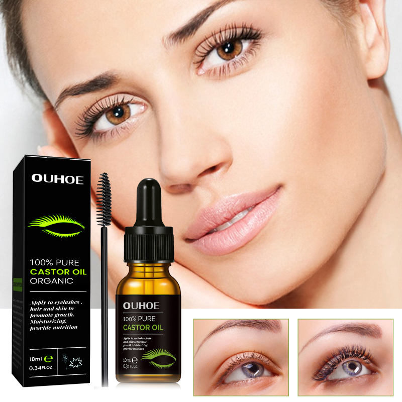 OUHOE Natural Castor Oil Eyelash Growth Serum, Eyelash Black Beauty Volumizing And Restoring Mascara - Image 2