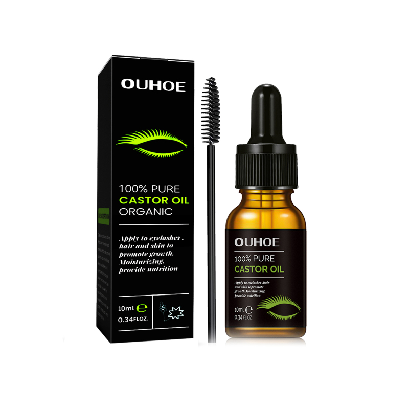 OUHOE Natural Castor Oil Eyelash Growth Serum, Eyelash Black Beauty Volumizing And Restoring Mascara