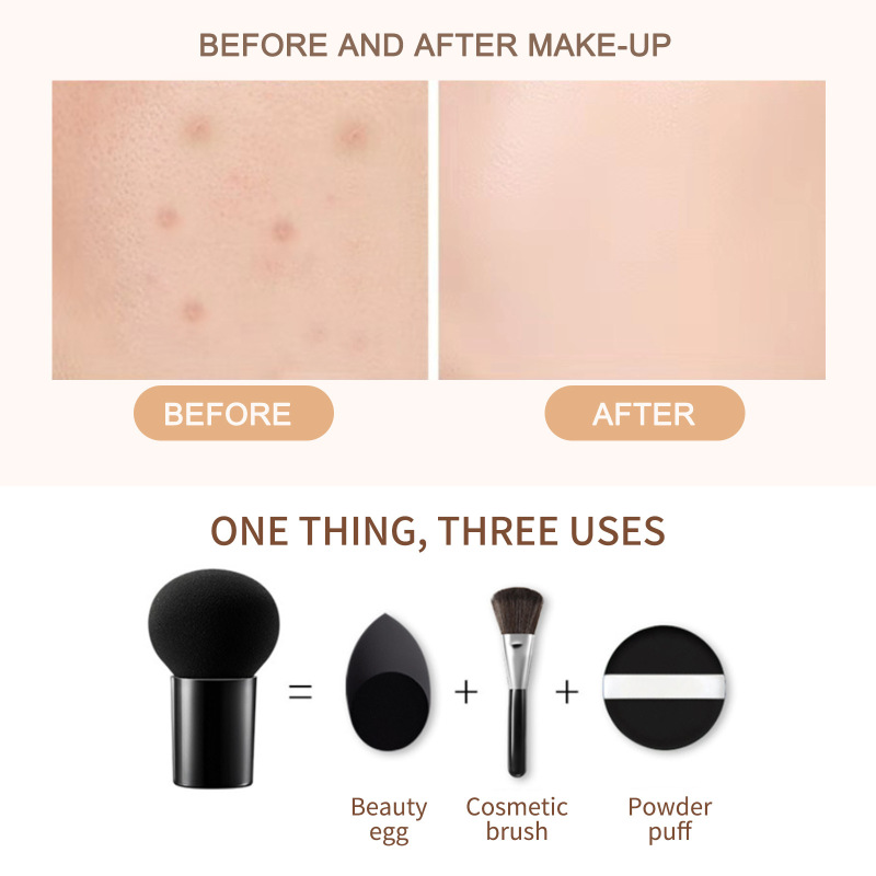 West&Month Mushroom Head Air Cushion, Moisturizing Concealer Natural Contortion Isolation Long Lasting Makeup Cream - Image 3