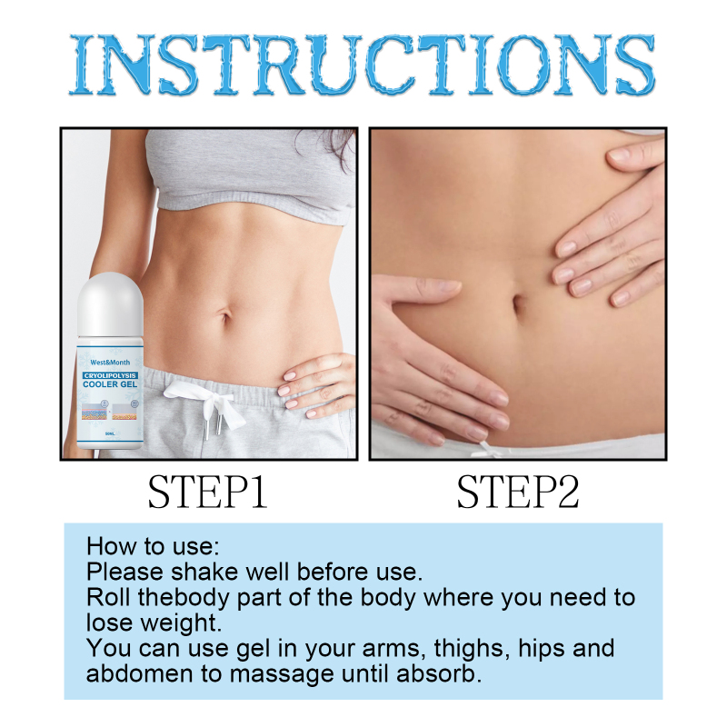 West&Month Cry Lipolysis Cooler Gel, Firming Belly Body Shaping Slimming Moisturizing Gel - Image 6