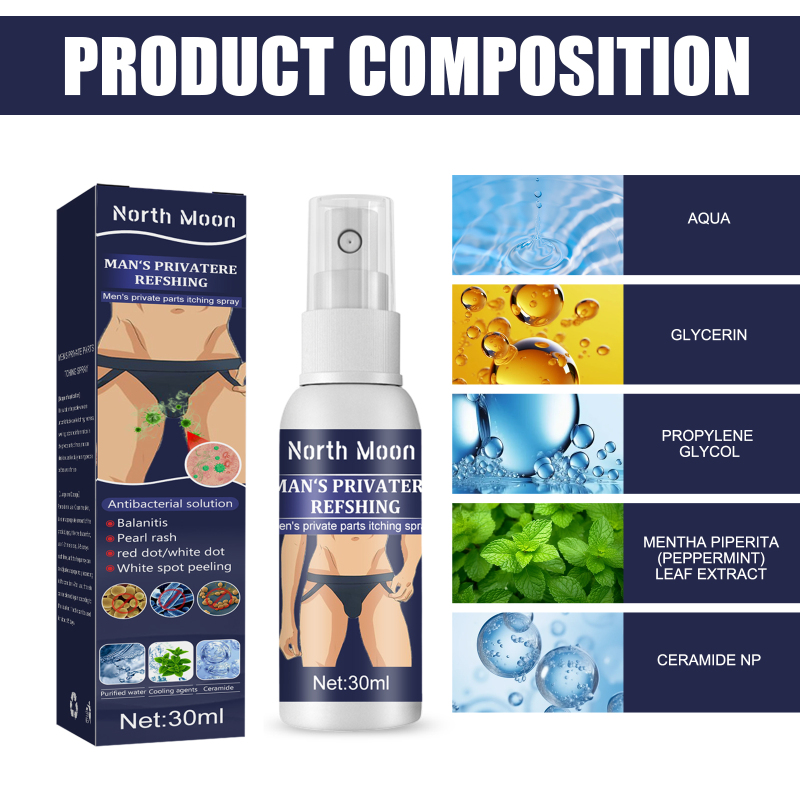 North Moon Men's Treatment Spray Relieves Leg Skin Discomfort And Keeps It Fresh And Gentle - Image 5