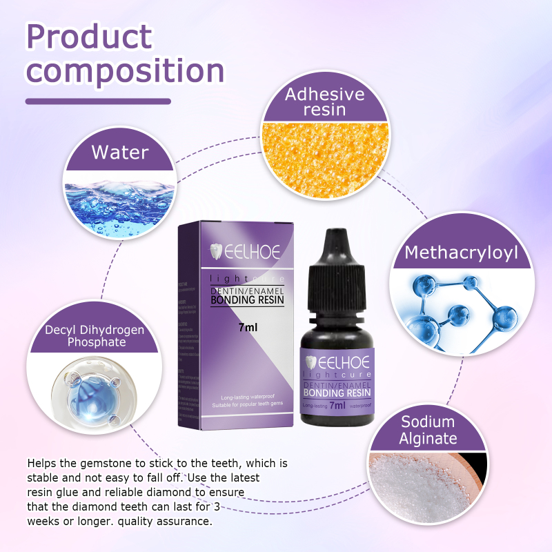 EELHOE Tooth Gem Decorative Glue, DIY Fashionable Jewelry Bonding Teeth Gems Light Cured Adhesive Glue - Image 5
