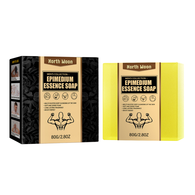 North Moon Epimedium Essence Soap, Deep Cleansing Body Skin Foam Soft Fragrance Refreshing Bath Soap