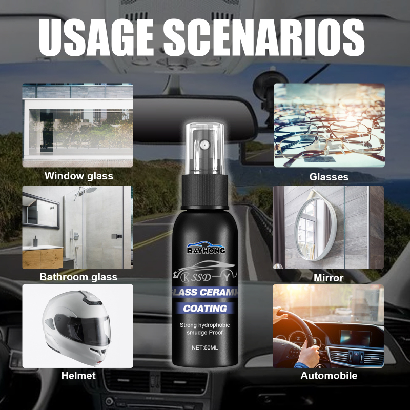 Rayhong Car Windshield Water Repellent Agent (30ml) Defogging, Cleaning And Water Repellent For Car Windows And Rearview Mirrors - Image 4