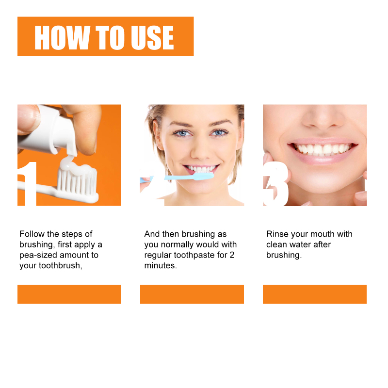 EELHOE V34 Repair Toothpaste Dazzle White Mouth Cleaning Dazzle White Teeth Orange Toothpaste - Image 6