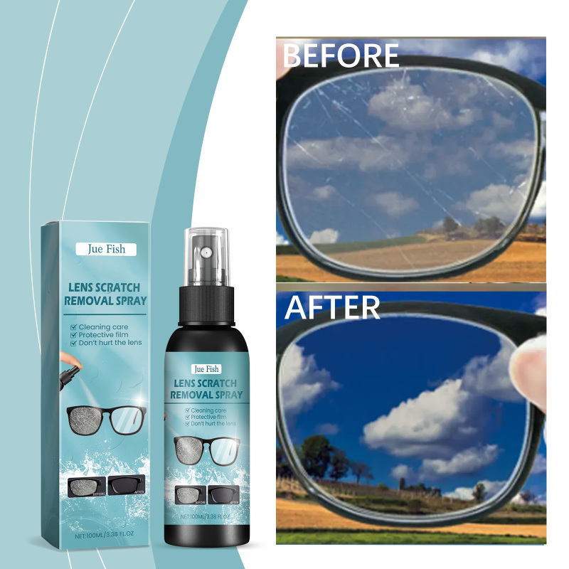 Jue-Fish Lens Scratch Remover, Repair Scuff Scratches Refurbished Eye Lens Glass Blur Curing Agent - Image 2
