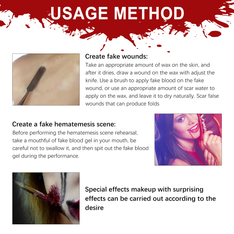 Jue-Fish Halloween Makeup Kit, Simulates Plasma Skin Wax-Shaped Scar Water Wound Makeup Halloween Makeup Kit - Image 5
