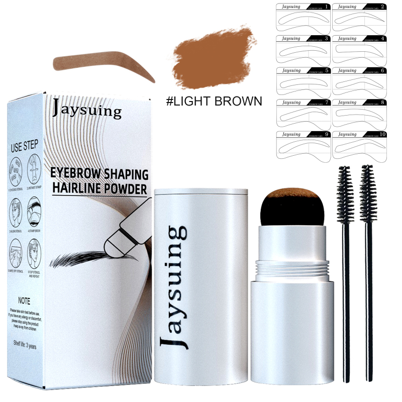 Jaysuing Eyebrow Print Set, Embellishing Hairline Eyebrow Contour Shadow Portable Eyebrow Powder - Image 2
