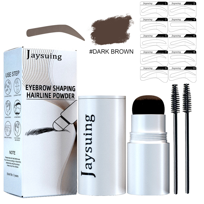 Jaysuing Eyebrow Print Set, Embellishing Hairline Eyebrow Contour Shadow Portable Eyebrow Powder - Image 3