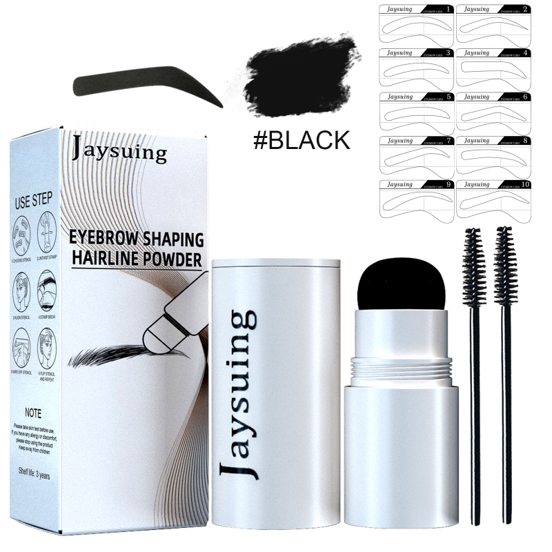 Jaysuing Eyebrow Print Set, Embellishing Hairline Eyebrow Contour Shadow Portable Eyebrow Powder - Image 4