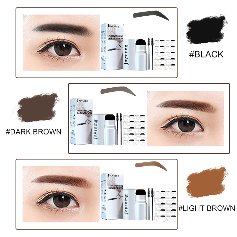 Jaysuing Eyebrow Print Set, Embellishing Hairline Eyebrow Contour Shadow Portable Eyebrow Powder - Image 5