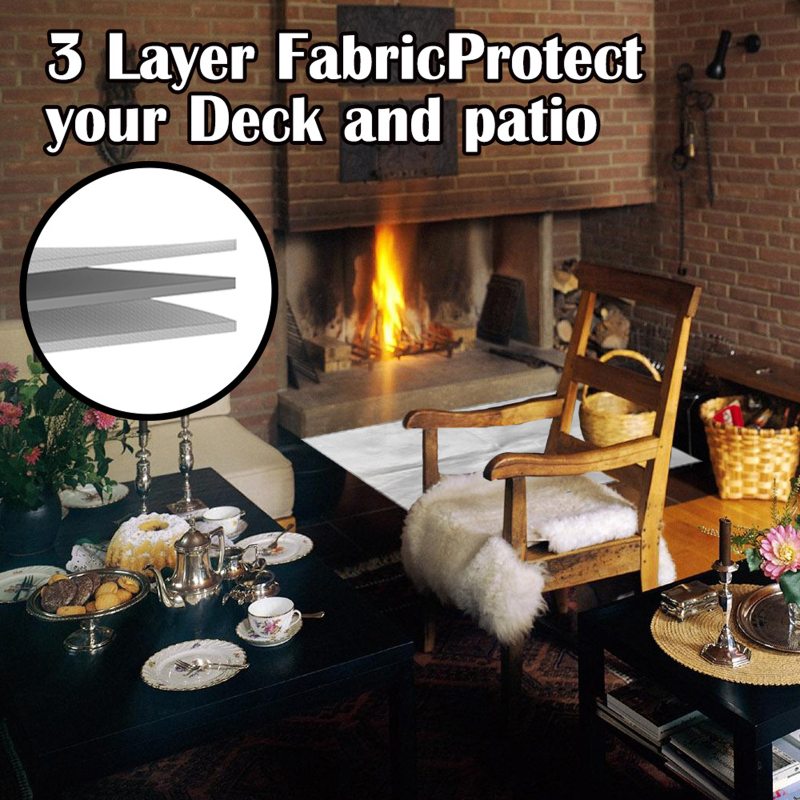 Yegbong Lawn Fire Mat, Outdoor Terrace Barbecue Fire Mat Silver Rectangular Protective Mat - Image 4