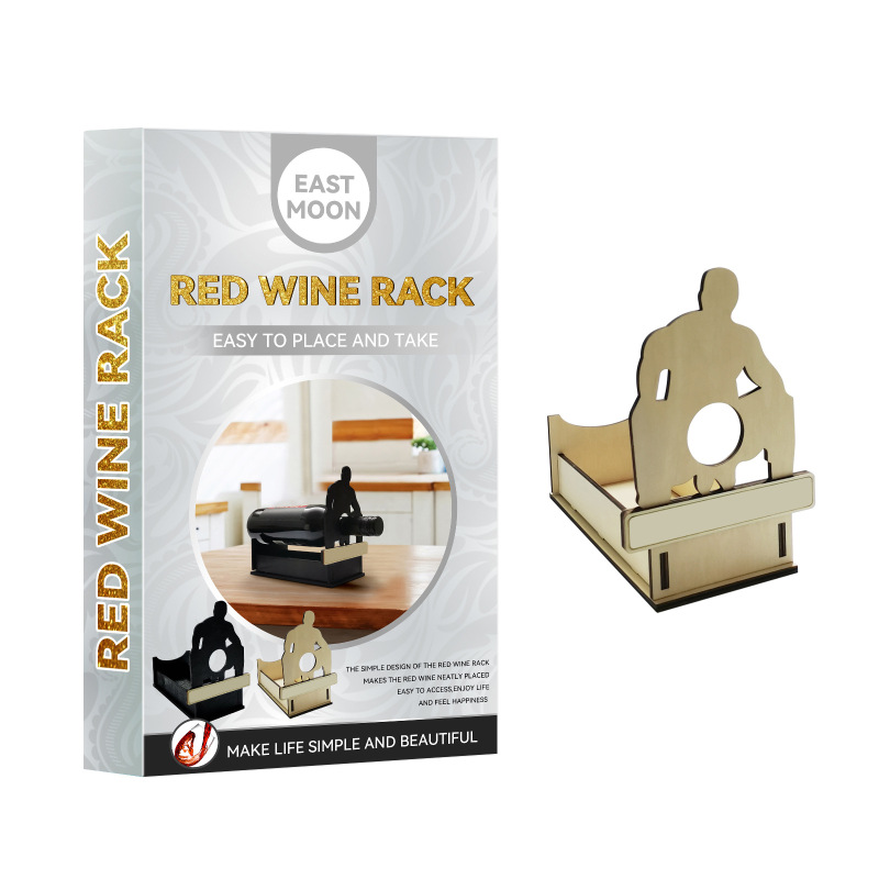 East Moon Wine Rack, Home Display Rack Storage Function Storage Rack Collection Wine Decorative Wooden Rack