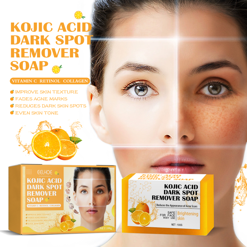 EELHOE Kojic Acid Soap Cleanser Cleansing Soap Dilute Cleansing Cleanser Pore-Clearing Exfoliating Skincare Soap - Image 4