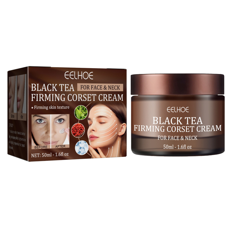 EELHOE Black Tea Firming Moulding Face Cream, Moisturizing Softening Skin Firming Shrinking Pore Face Cream