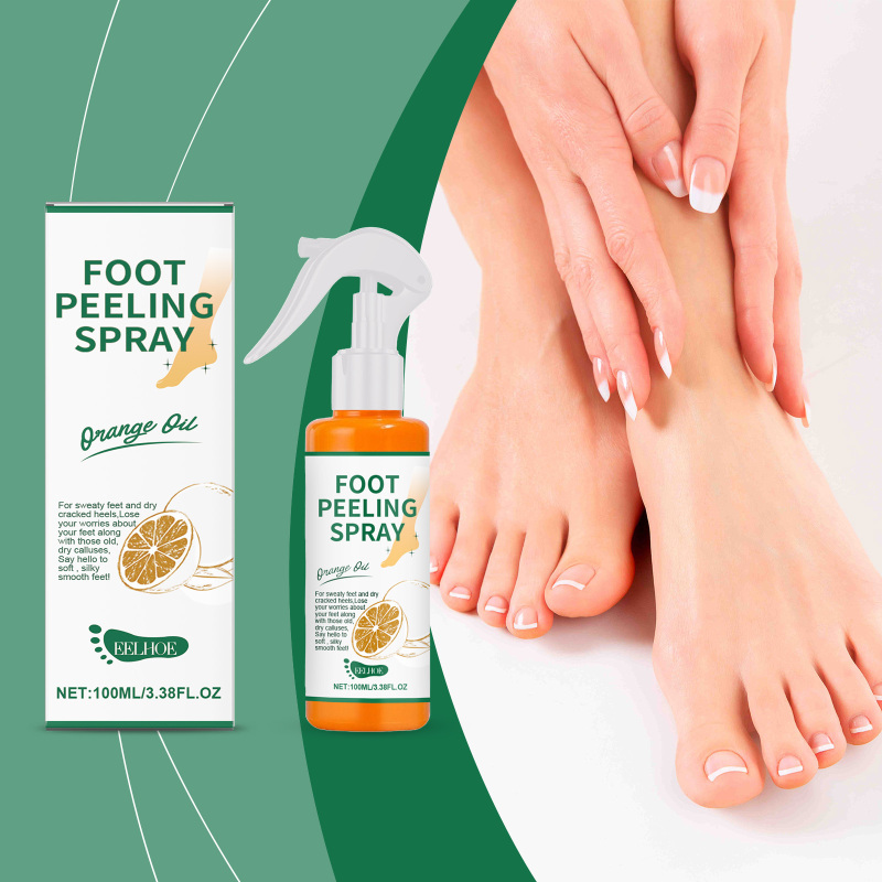 EELHOE Foot Exfoliating Care Spray, Green Tea Citrus Calluses Heel Elbow Knee Exfoliating Dead Skin - Image 2