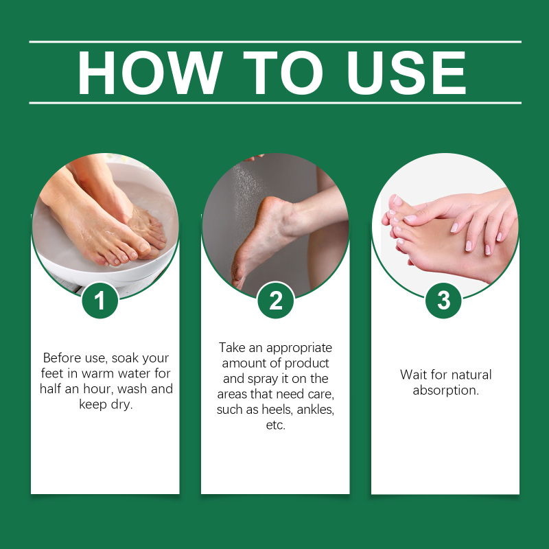 EELHOE Foot Exfoliating Care Spray, Green Tea Citrus Calluses Heel Elbow Knee Exfoliating Dead Skin - Image 6