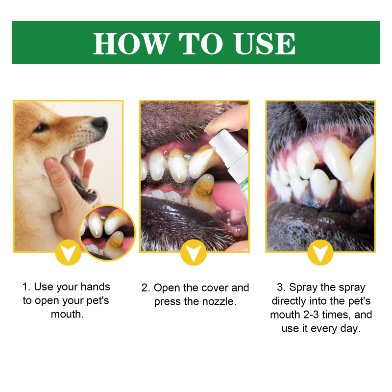 Yegbong Pet Tooth Deodorizer Spray, Cats And Dogs Universal Mouth Cleaning Breath Freshening Spray - Image 6