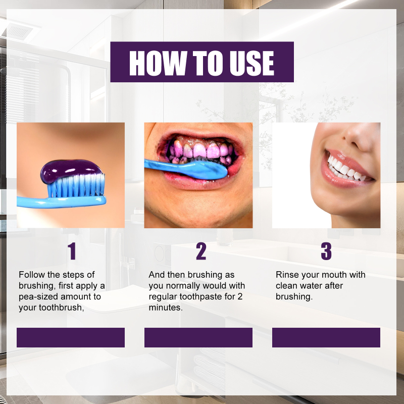 EELHOE V34 Purple Tone Cleaning Toothpaste Gently Cleans Teeth Tartar Stains Breath Odor Fresh Mouth Care - Image 6
