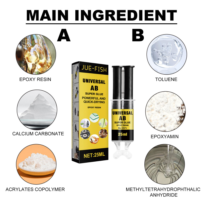 Jue-Fish Casting Adhesive, Epoxy Resin AB Adhesive Waterproof And High Temperature Resistant Multi-functional Metal Crack Repair Adhesive - Image 5