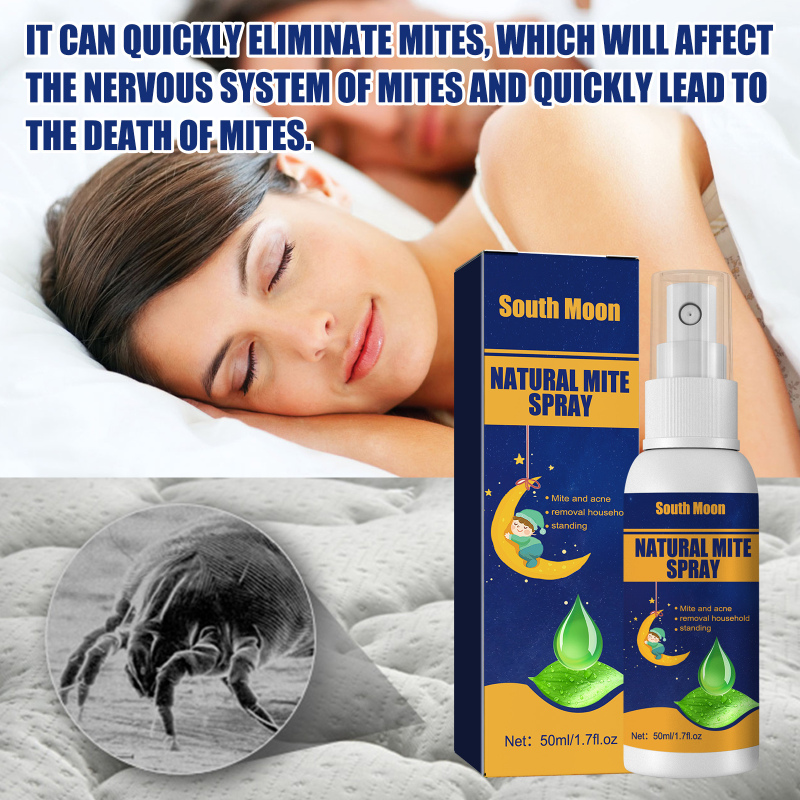 South moon Natural Mite Spray, Home Bedroom Sofa Quilt Cloth Removal Mite And Lice Egg Spray - Image 3