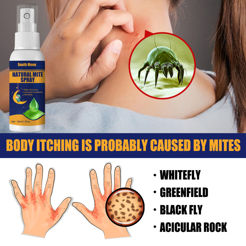 South moon Natural Mite Spray, Home Bedroom Sofa Quilt Cloth Removal Mite And Lice Egg Spray - Image 4
