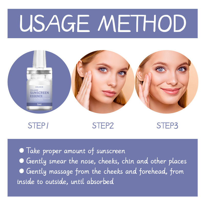 EELHOE Face Essence, Collagen Moisturizing Skin Care Refreshing Whitening Anti-Sun Tender Essence - Image 6