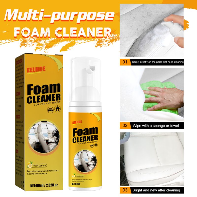 EELHOE Foam Cleaner, Leather Seat Supplies Decontamination Multi-Functional Interior Cleaner - Image 5