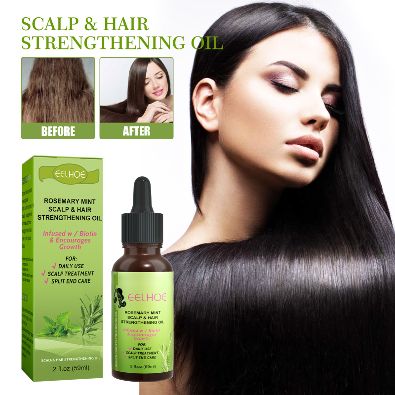 EELHOE Mint Hair Nutrient Solution, Hair Growth Scalp Care Split Ends Care Strengthen Hair Essential Oil - Image 2