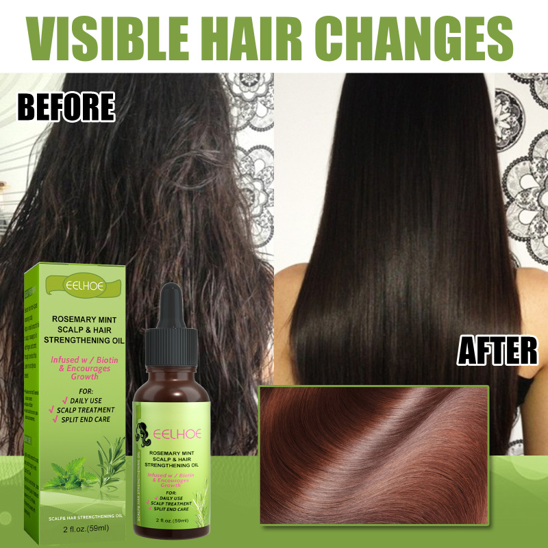 EELHOE Mint Hair Nutrient Solution, Hair Growth Scalp Care Split Ends Care Strengthen Hair Essential Oil - Image 3