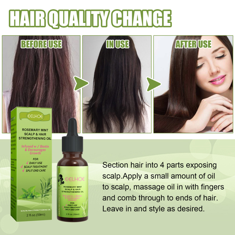 EELHOE Mint Hair Nutrient Solution, Hair Growth Scalp Care Split Ends Care Strengthen Hair Essential Oil - Image 4
