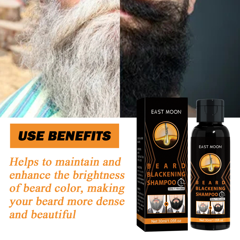 East Moon Shampoo Men's Hair Cleansing Moisturizing Massage Treatment Smoothing Dark Hair Shampoo - Image 4