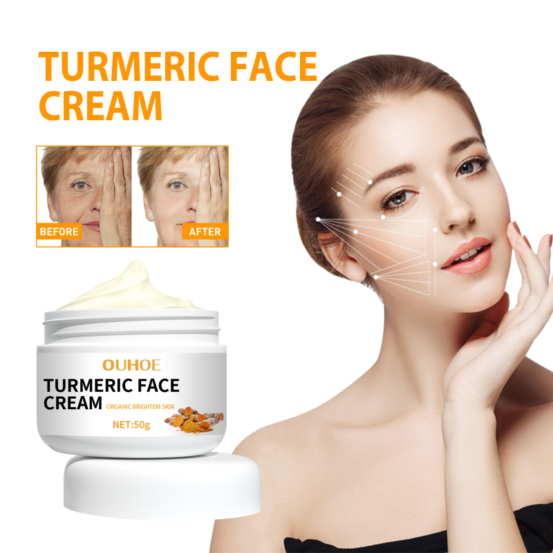 OUHOE Turmeric Face Cream, Reduces Fine Lines And Spots Moisturizes Anti Wrinkles Face Cream - Image 2