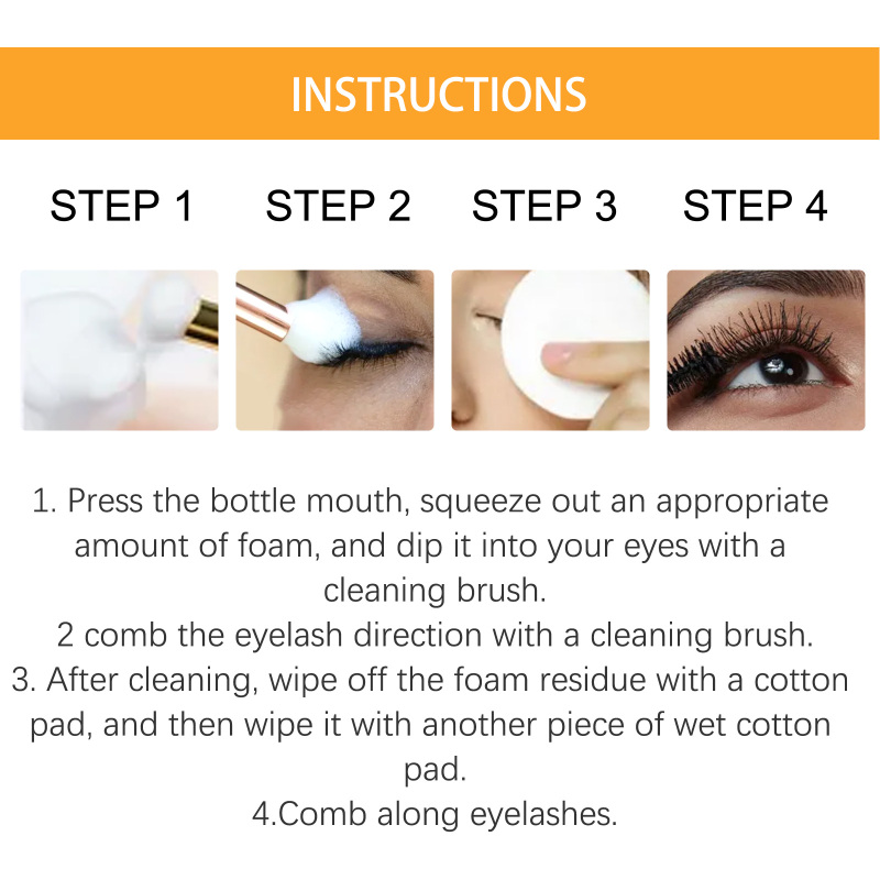EELHOE Vc Eyelash Extension Cleansing Mousse, Eyelash Bubble Cleanser Grafting Eyelash - Image 6
