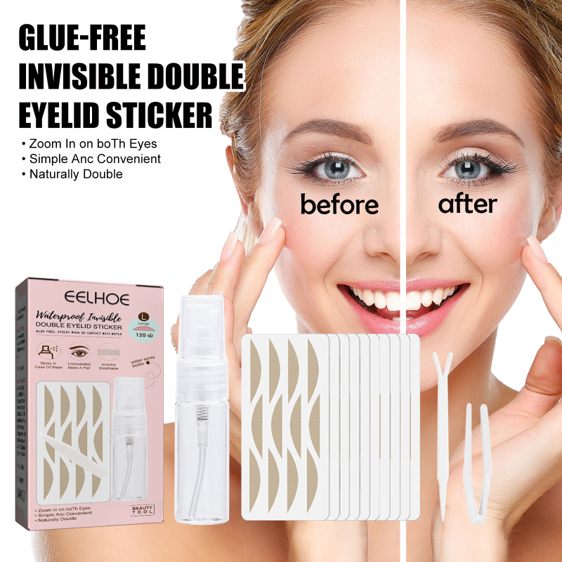 EELHOE Lace Non-trace Double Eyelid Tape, Natural Non-trace Non-glue Lace Double Eyelid Tape - Image 2