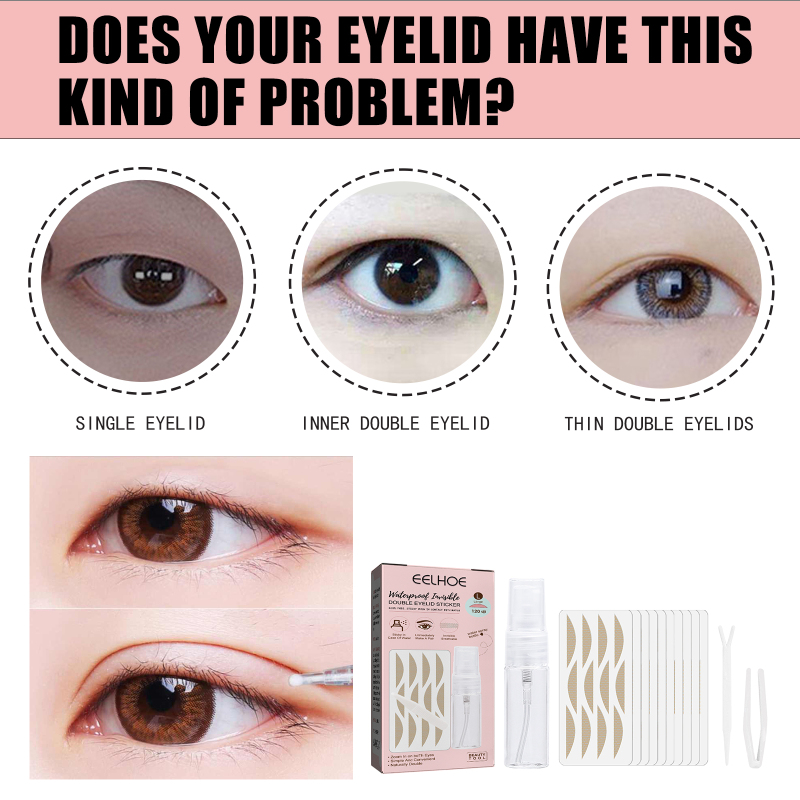 EELHOE Lace Non-trace Double Eyelid Tape, Natural Non-trace Non-glue Lace Double Eyelid Tape - Image 4