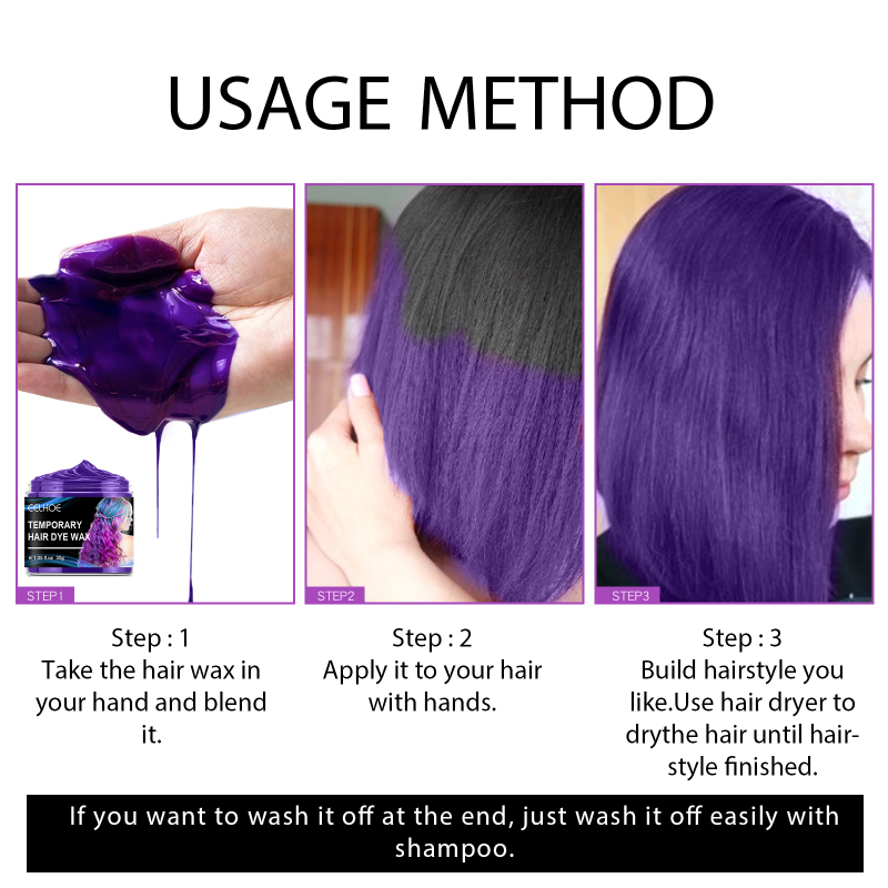 EELHOE Temporary Party Wax Set, Halloween Party Temporary Convenient Hair Easy To Color And Wash - Image 6