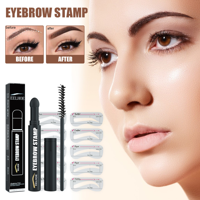EELHOE Eyebrow Printing Pen, Quick Makeup Eyebrow Natural Hairline Lazy Easy Waterproof With Eyebrow Card Eyebrow Brush - Image 2