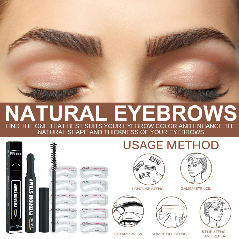 EELHOE Eyebrow Printing Pen, Quick Makeup Eyebrow Natural Hairline Lazy Easy Waterproof With Eyebrow Card Eyebrow Brush - Image 5