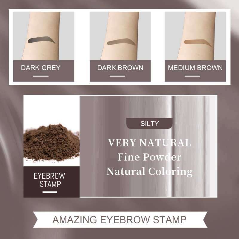 EELHOE Eyebrow Print Mold Eyebrow Drawing (Medium Brown Box) Lazy Eyebrow Filling Makeup Eyebrow Cake Waterproof Hairline Powder - Image 4