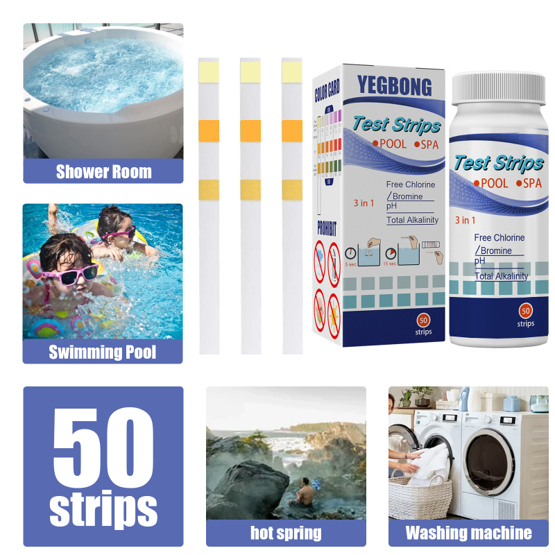 Yegbong Test Strips, Swimming Pool Speed Residual Chloric Acid Base Number Total Alkalinity Total Hardness Water Quality Test Paper - Image 3