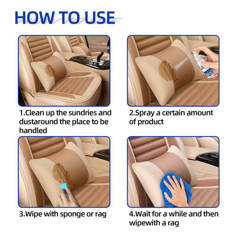 OUHOE Fabric Cleaning Spray, Car Cleaner Interior Ceiling Fabric Flannelette Seat Decontamination Cleaner - Image 6