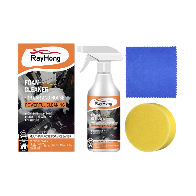 Rayhong Multi-Functional Foam Cleaner For Cars (60ml Set) - A Stain Cleaner For Car Steering Wheels And Plastic Fabric Seats