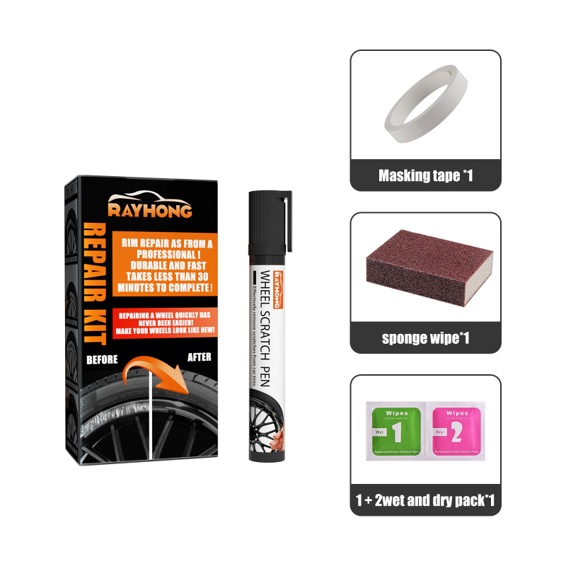 Rayhong Wheel Hub Scratch Repair Pen, Repair Pen Paint Finish Repaint Wheel Hub Scratch Repair Remove Scratch Paint Pen