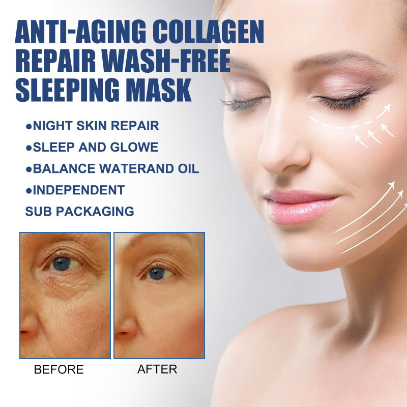Jaysuing Collagen Protein Sleeping Mask - Hydrates Facial Skin, Moisturizes And Softens, Non-Wash-Off Facial Mask - Image 3