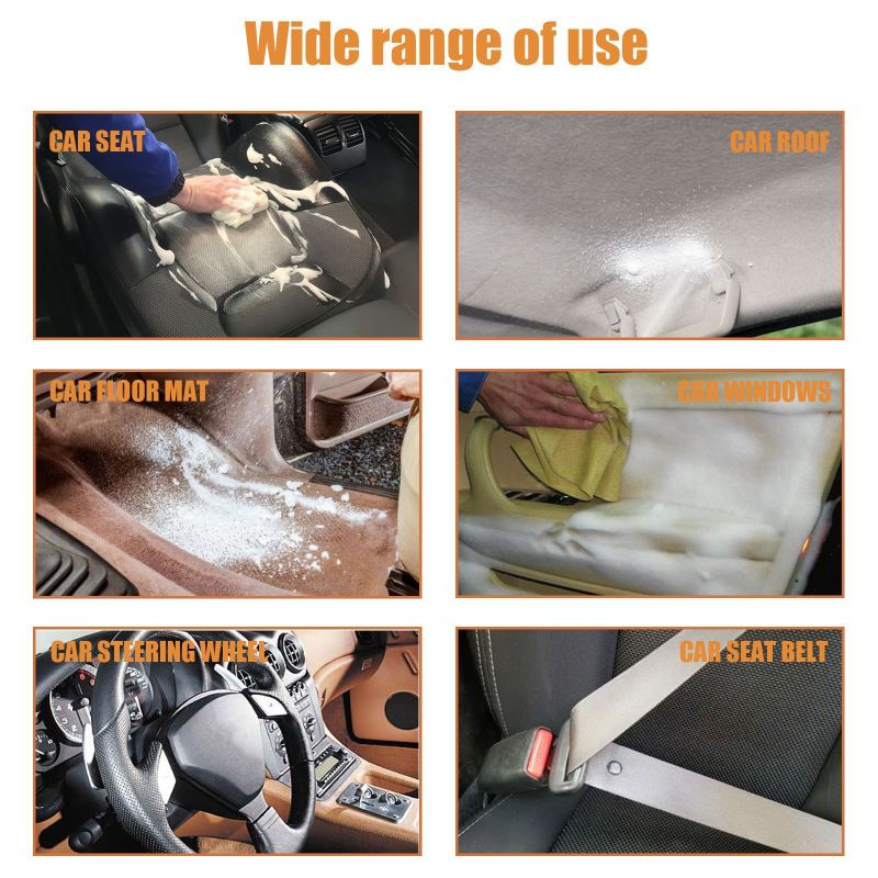 Rayhong Multi-Functional Foam Cleaner For Cars (120ml Set) - A Stain Cleaner For Car Steering Wheels And Plastic Fabric Seats - Image 4