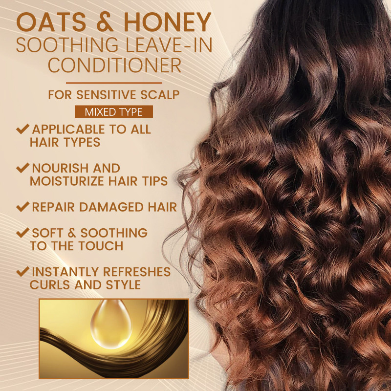 EELHOE Oat And Honey Leave-In Conditioner, Improve Frizz, Moisturize And Repair Hair, Smooth And Shiny - Image 4